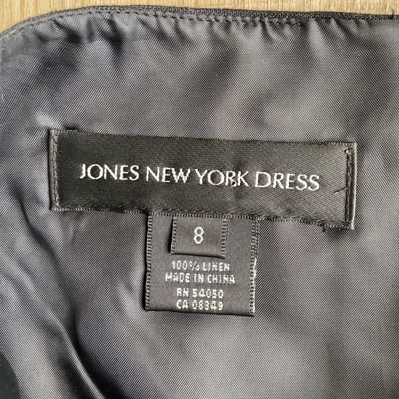Jones New York Black Linen Floral Print Dress Women’s 8 - Picture 8 of 8